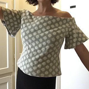 Anthropologie eri + ali Polka Dot Top Off Shoulder